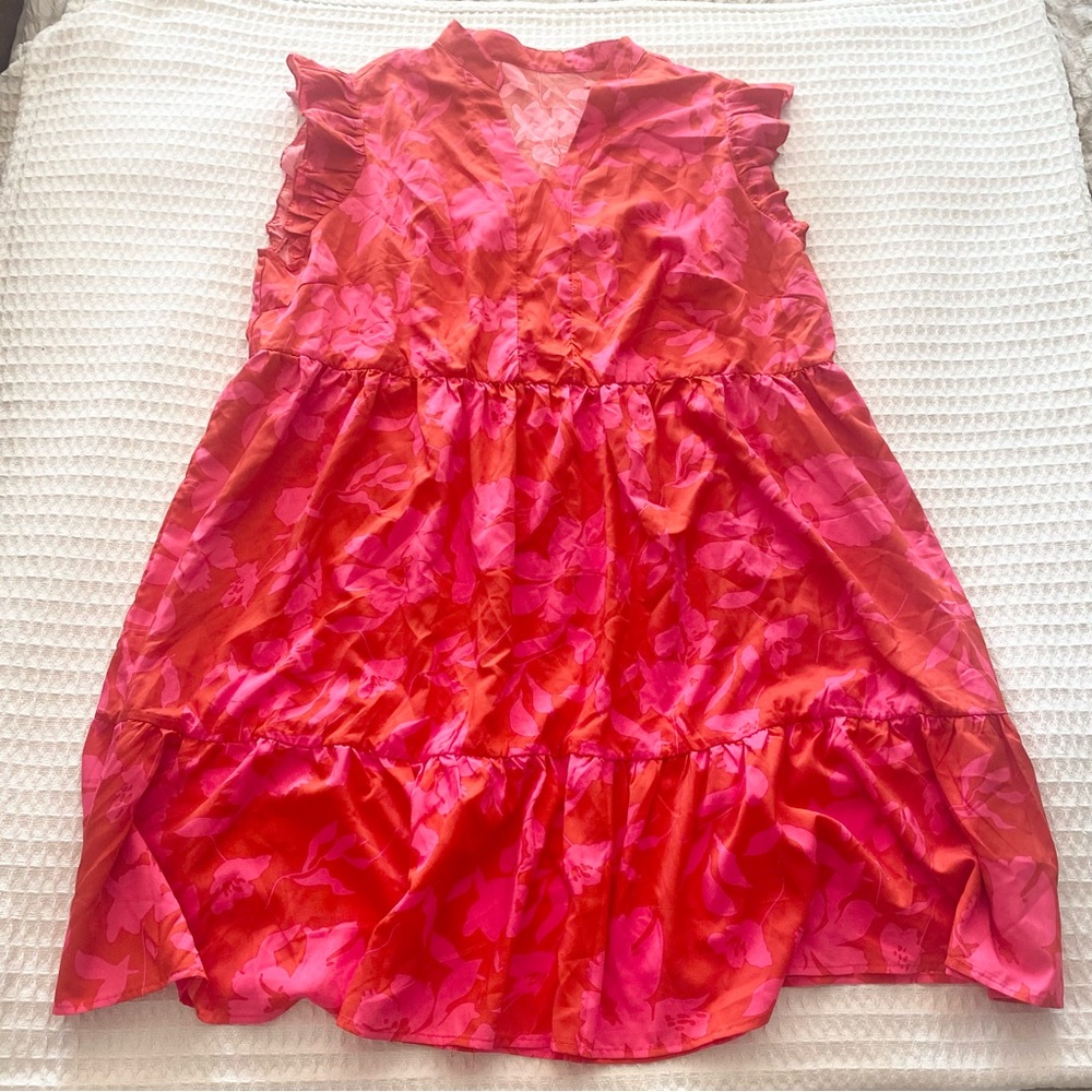 SHEIN curve Vibrant Pink and Red Dress size 3XL